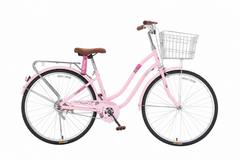 Veleon Bicycle With Basket 24 Inch Pink V-T602