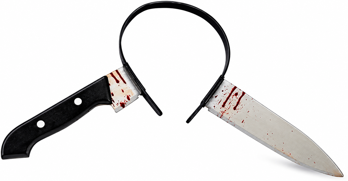 Halloween Zombie Knife Through Head Headband — image 1