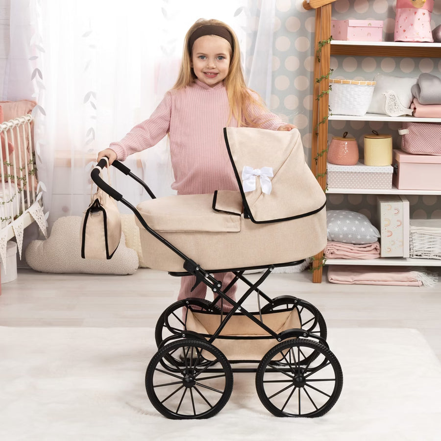 Bayer Design Doll Pram Classic - Beige & Black — image 5
