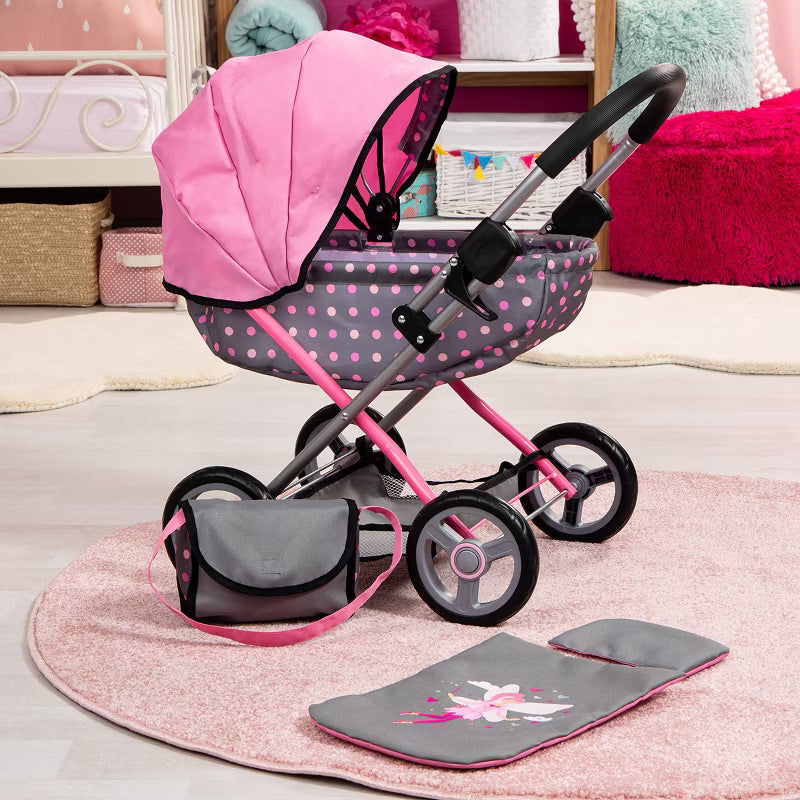 Bayer Design Dolls Pram Cosy - Polka Dot Grey Pink, Fairy — image 6