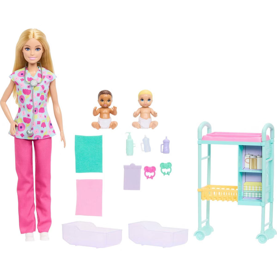 Barbie Careers Baby Doctor Playset with Blonde Fashion Doll, 2 Baby Dolls, Exam Table & Accessories — image 1
