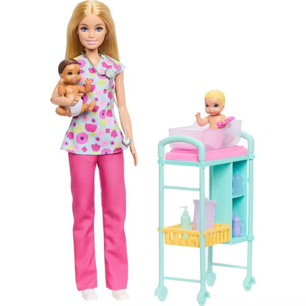 Barbie Careers Baby Doctor Playset with Blonde Fashion Doll, 2 Baby Dolls, Exam Table & Accessories — image 5