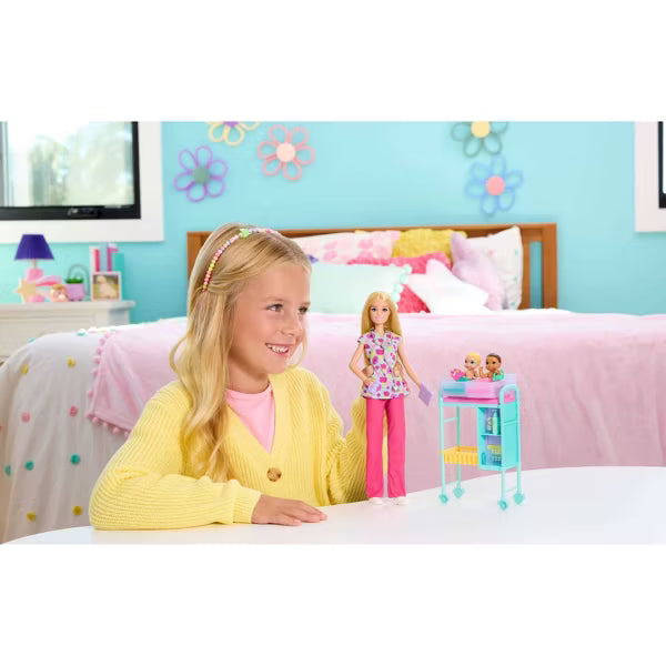 Barbie Careers Baby Doctor Playset with Blonde Fashion Doll, 2 Baby Dolls, Exam Table & Accessories — image 2