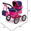 Bayer Design Dolls Pram Trendy - Hot Pink and Navy Blue, Butterfly