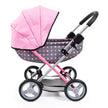 Bayer Pram Cosy, Doll Pramset Fairy Poka Dot Grey Pink