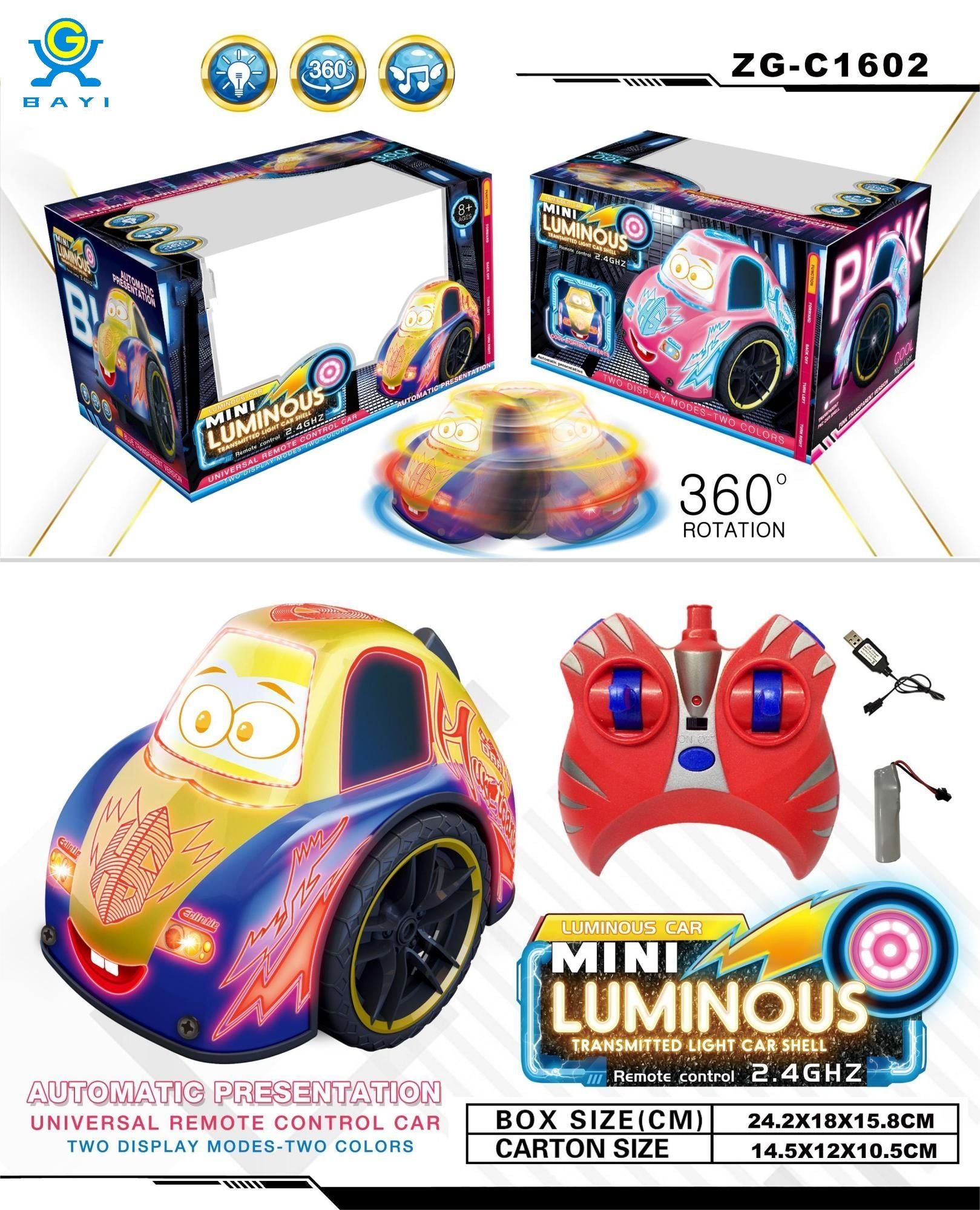 Zegan Mini Luminous Stunt RC Car With Lights And Sounds Asstd. ZG-C1602 - Colorland Toys