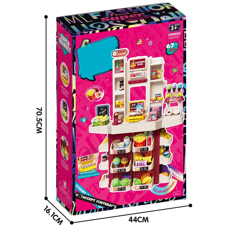 Fresh Super Market Playset 67-Pcs L666-101 - Colorland Toys