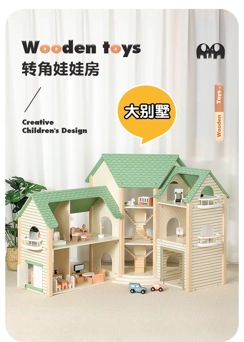 Wooden Dollhouse Green MSN23023 — image 10