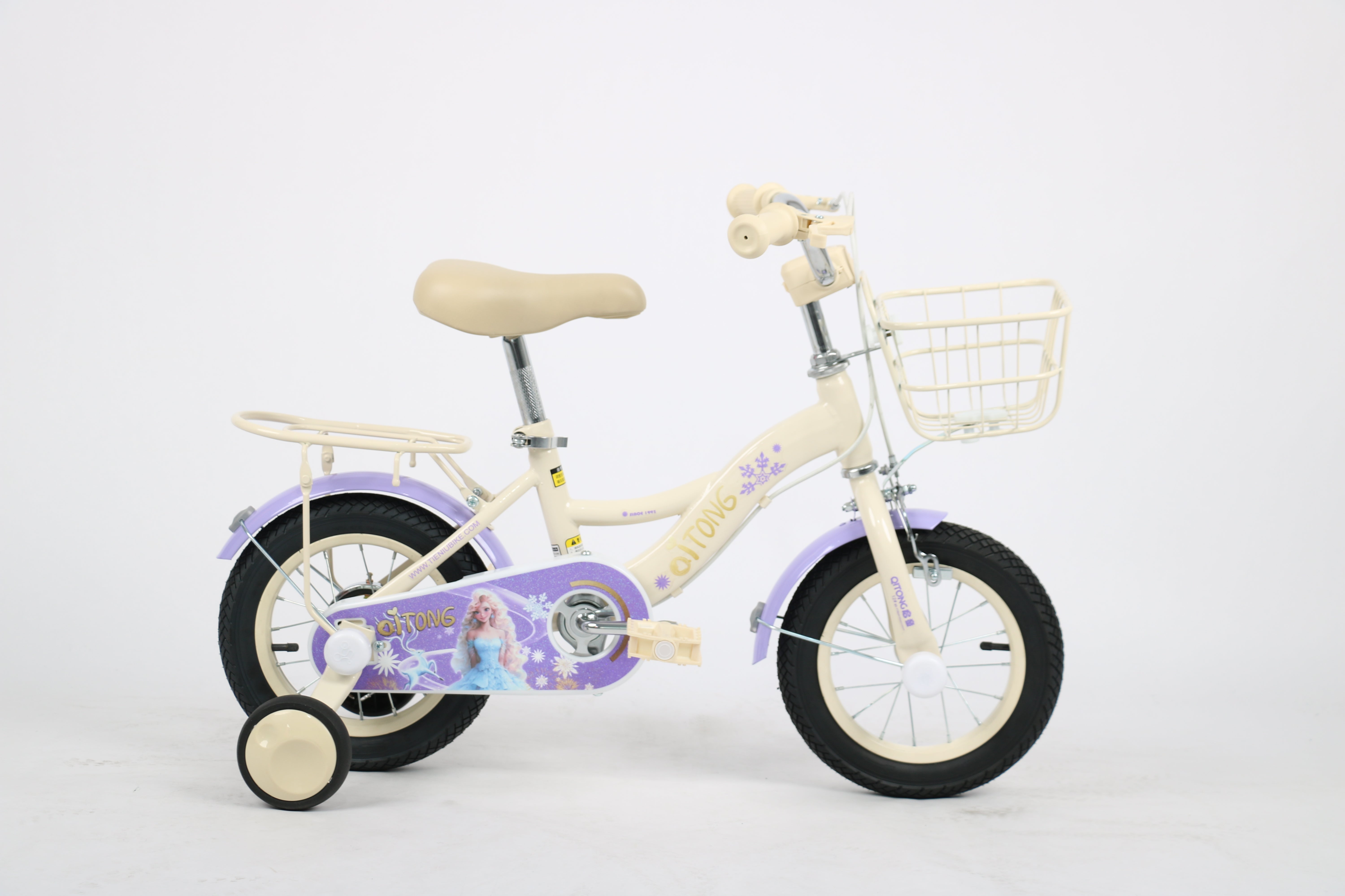 Qitong Bicycle With Basket 14 Inch Purple TN-B06 14IN