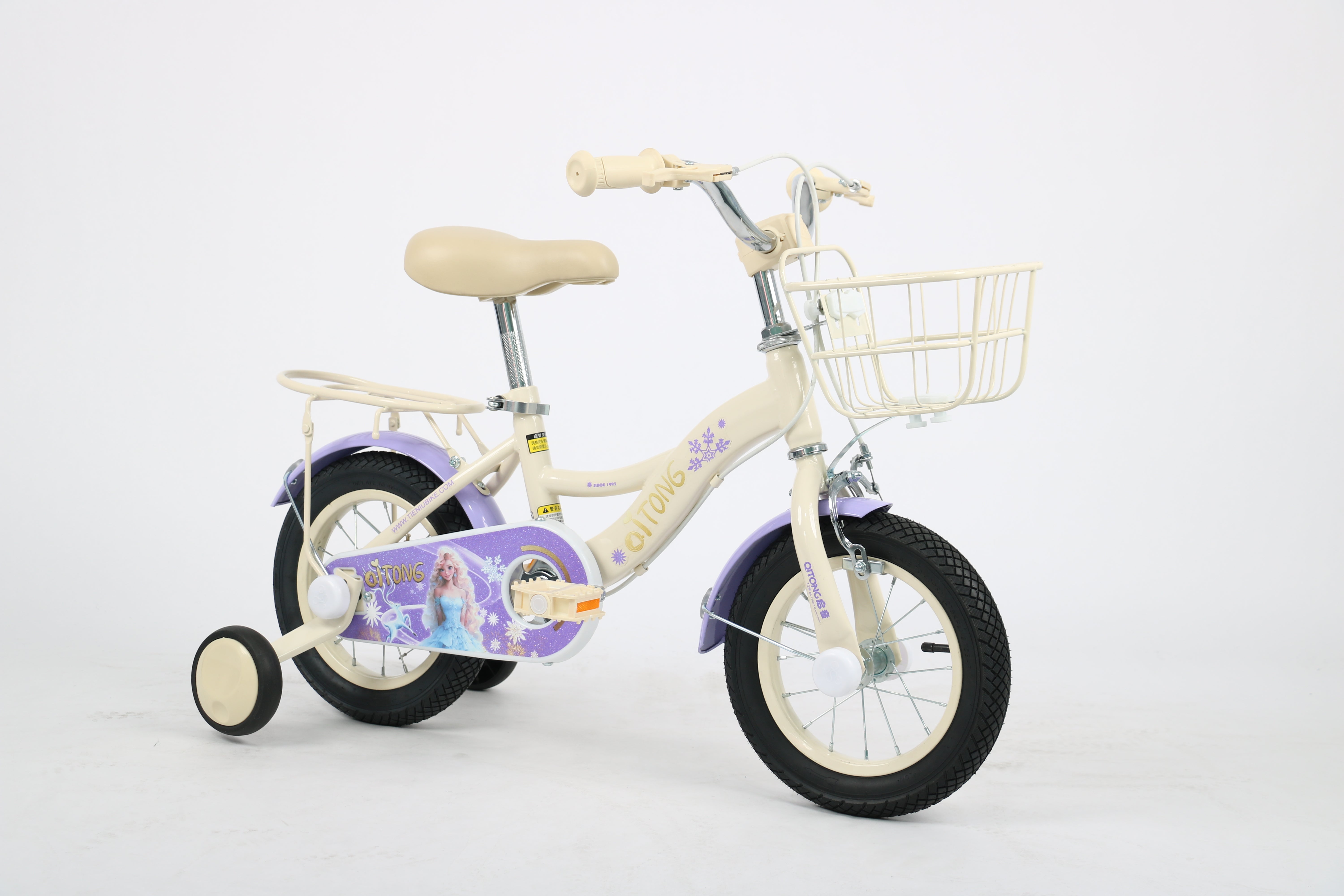 Qitong Bicycle With Basket 14 Inch Purple TN-B06 14IN