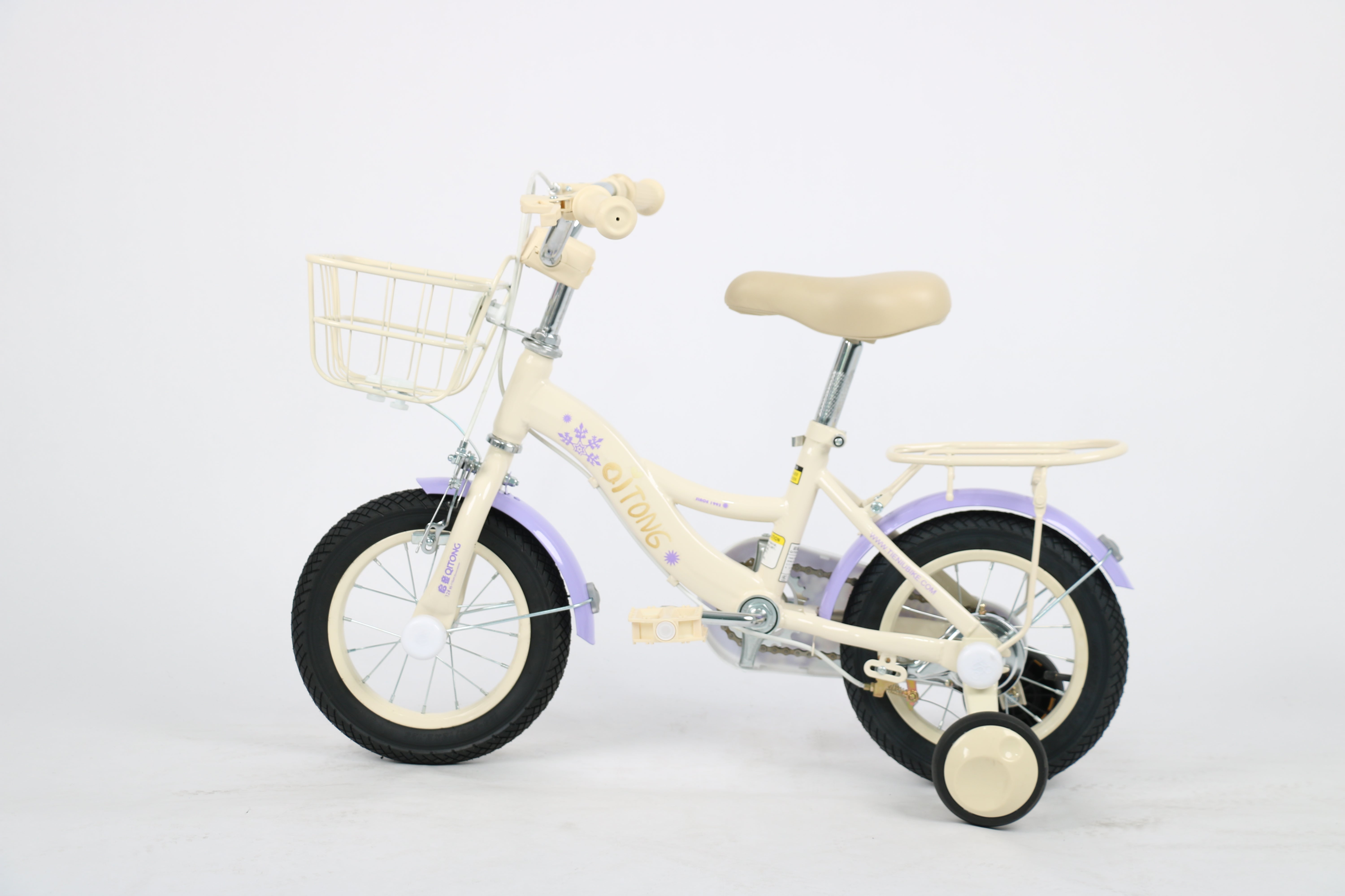 Qitong Bicycle With Basket 14 Inch Purple TN-B06 14IN