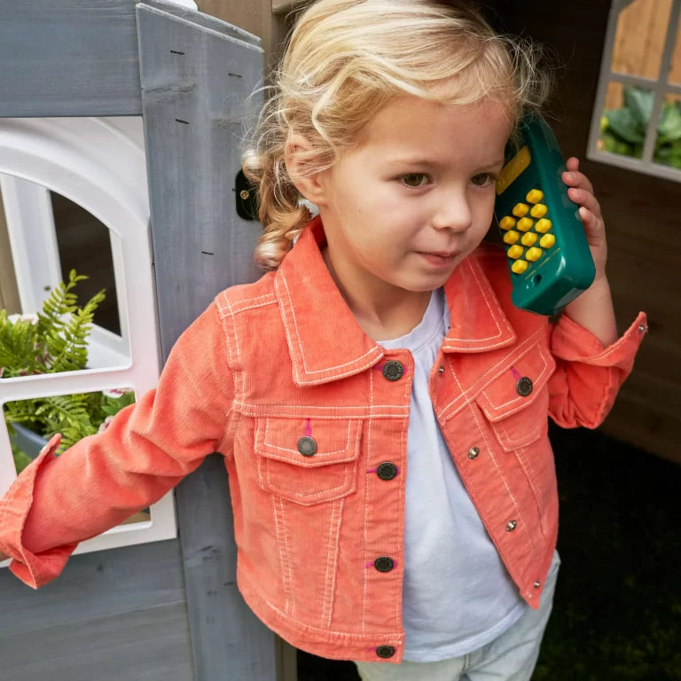 KidKraft Forestview II Wooden Outdoor Playhouse with Doorbell, Kitchen & Bench - Colorland Toys