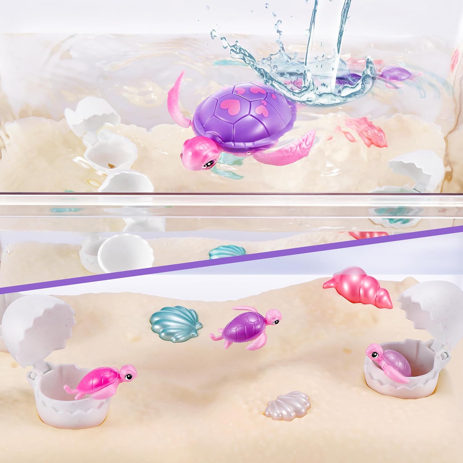 Zuru Pets Alive Mama and Baby Turtle Beach Surprise 9560