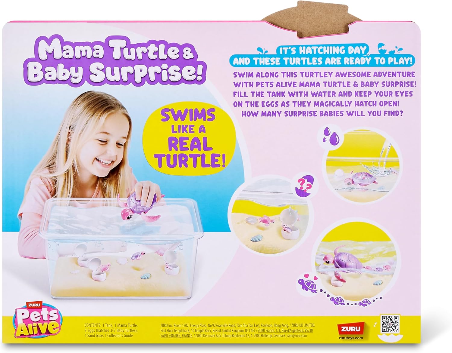 Zuru Pets Alive Mama and Baby Turtle Beach Surprise 9560