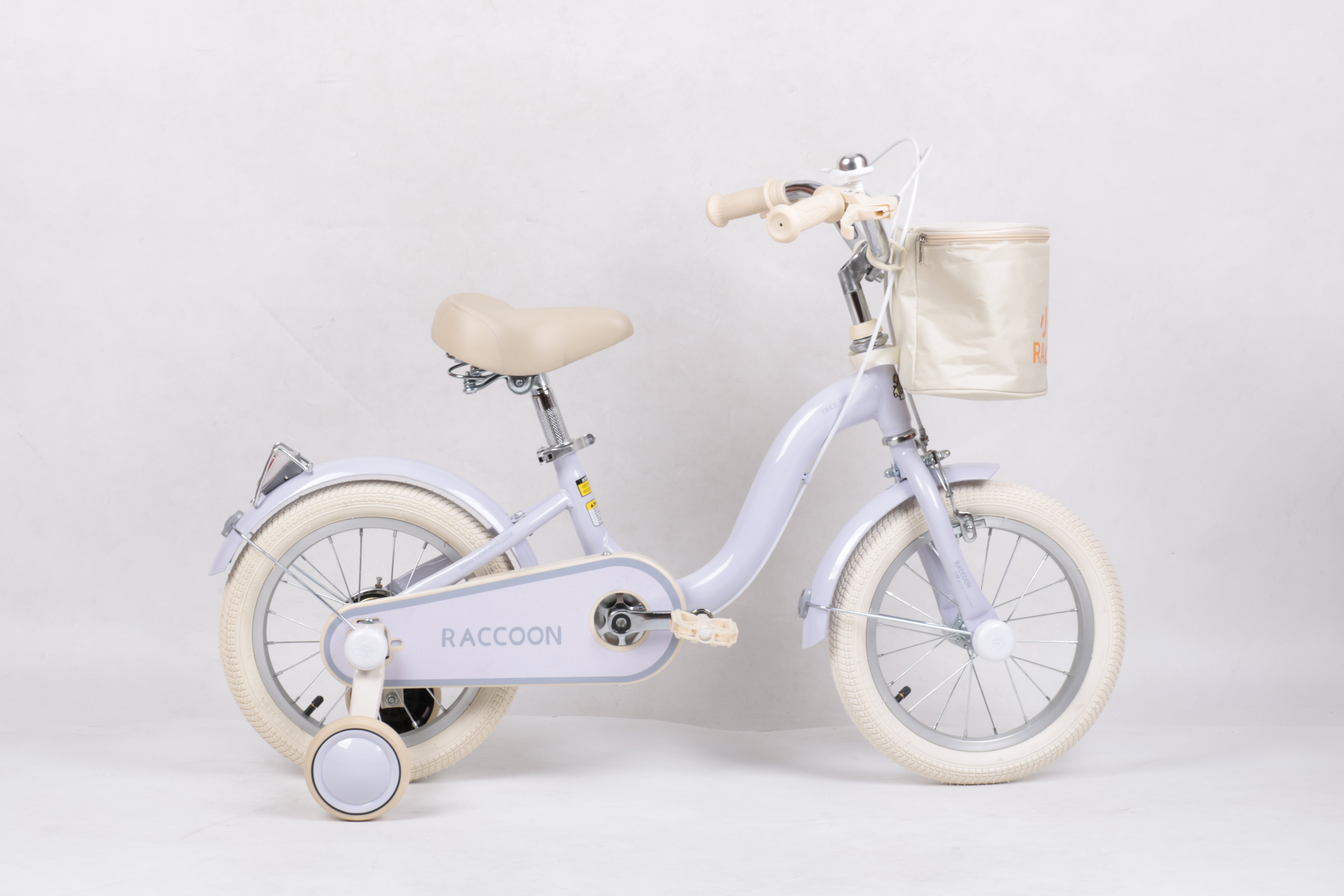 Raccoon Bicycle With Basket 14 Inch Purple TN23R06 14IN