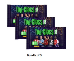 Panini EPL Top Class 2025 Trading Cards – Bundle of 3 Sealed Booster Packs (Assorted)