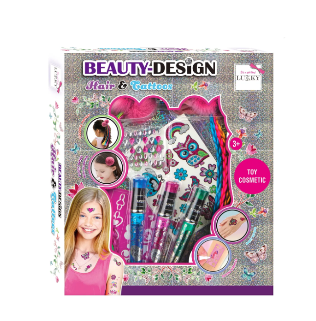 Lukky Set Beauty-Design Hair & Tattoos LUK-T20728 - Colorland Toys