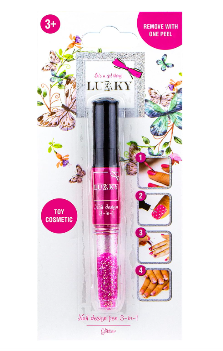 Lukky Nail Design Pen 3-In-1 133 - Fuchsia 6ml LUK-T16772 - Colorland Toys