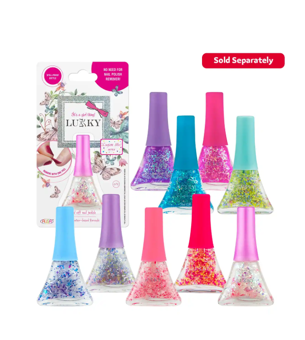 Lukky Peel-Off Nail Polish Confetti - Gold-Pearl Mix with Hearts 5.5ml LUK-T16749 - Colorland Toys