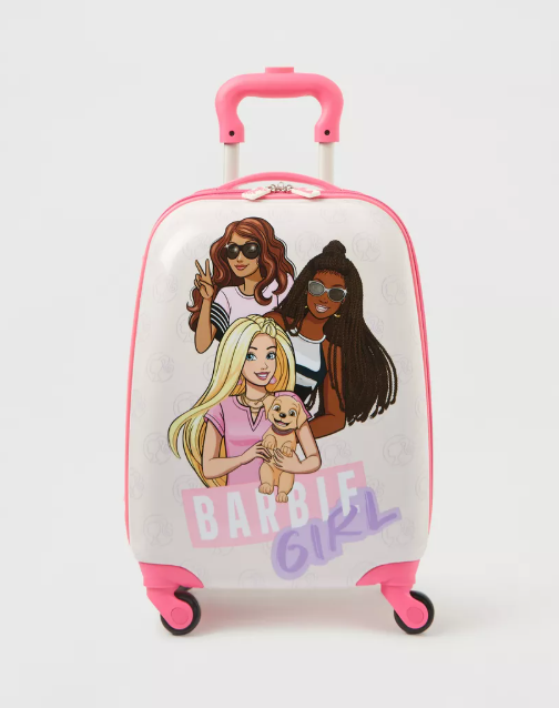 Barbie Kids Luggage with Reusable Stickers 18-inch TBT23MBBLRL410 - Colorland Toys