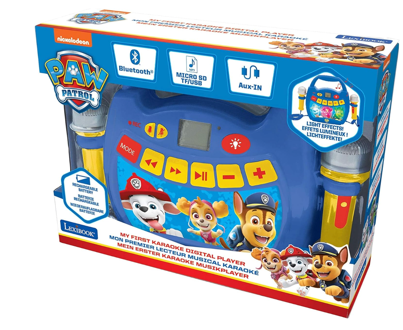 Lexibook Light Bluetooth Speaker with Microphone - Paw Patrol MP320PAZ