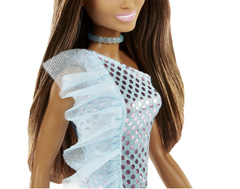 Barbie Mini Glitz Doll Dresses Brunette with Teal Metallic Dress HJR95/T7580
