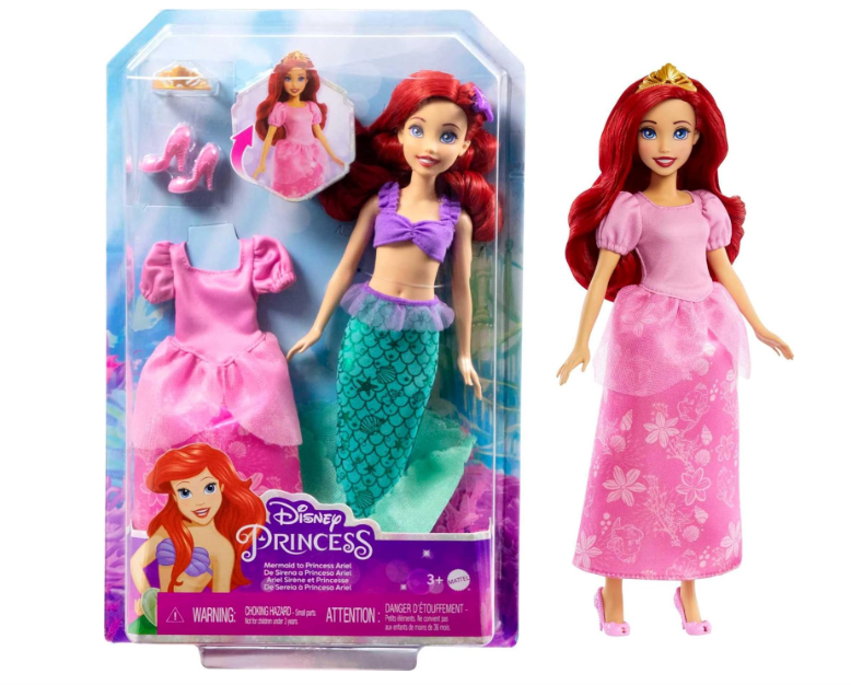 Disney Princess Ariel 2-in-1 Mermaid To Princess Doll HMG49