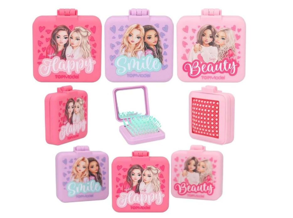 TOPModel Folding Hairbrush with Mirror Beauty Girl TM-12118