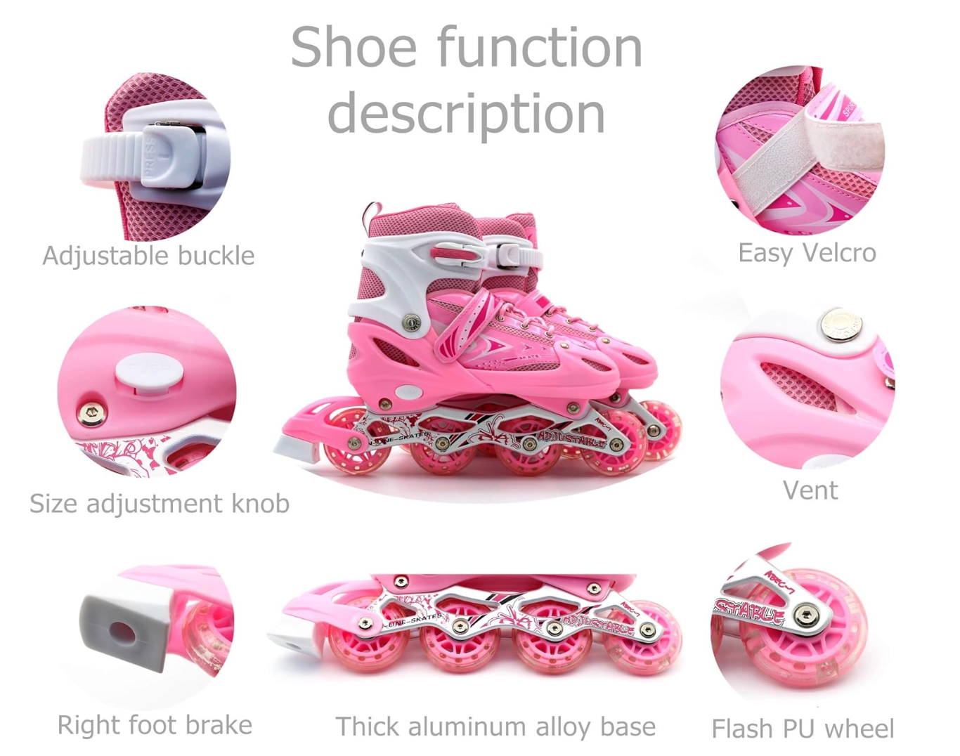 Skate Shoes Size 31-34 Pink Small