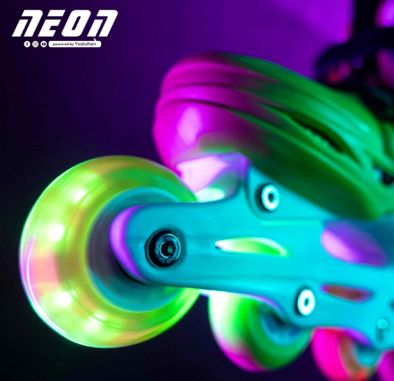 Yvolution Neon Combo Skates Size 12-2 Teal/Pink NT09T4