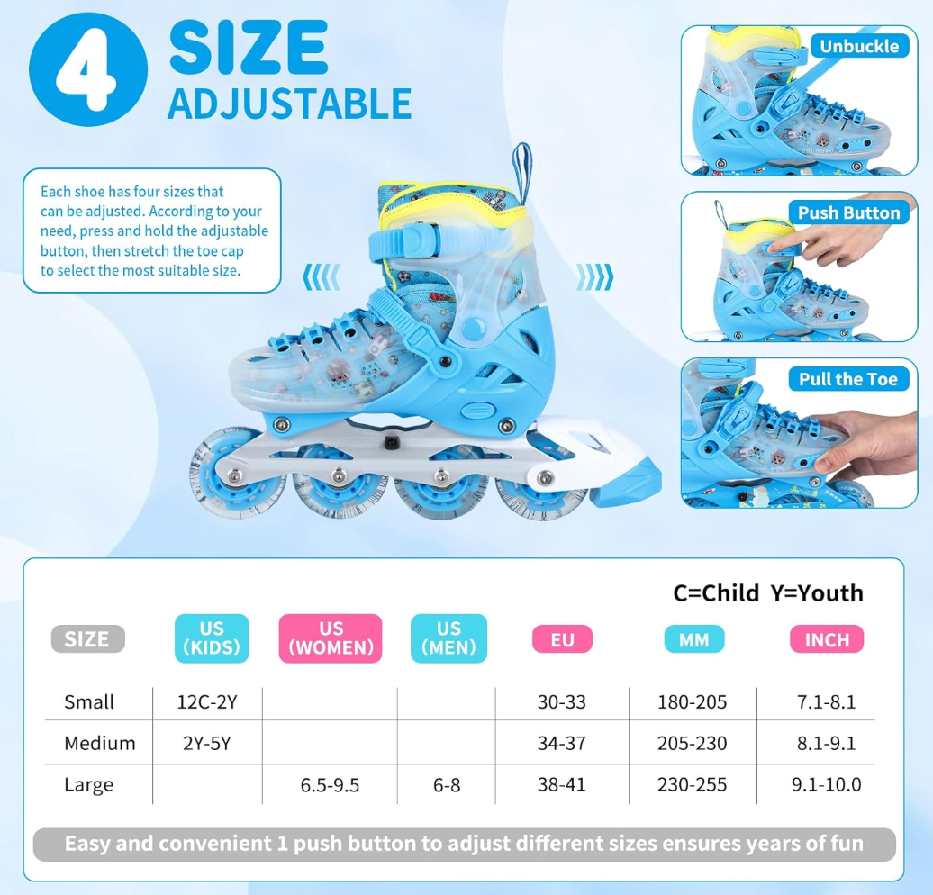Skate Shoes Size 39-42 Blue Large