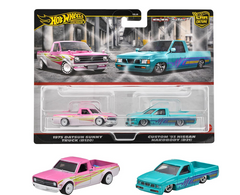 Hot Wheels Premium Car Culture Pack of 2 - Datsun Sunny Truck & Custom Nissan Hard Body HBL96/HRR78