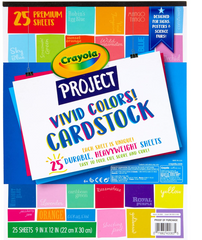 Crayola Project Cardstock Paper Pad Vivid Colors 25ct 99-0083