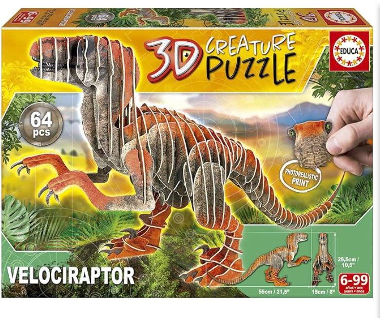 Educa Velociraptor 3D Creature Puzzle 19382 - Colorland Toys