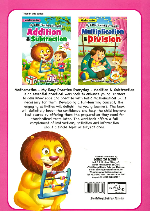 My Easy Practice Everyday Mathematics Addition and Subtraction 06266 - Colorland Toys