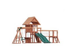 Mount Peak - Double Decker Everest Swing Set  & Playhouse with wooden roof MP76143 - Colorland Toys