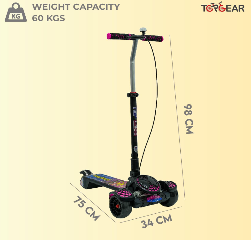 Top Gear Kick Scooter Pink - Colorland Toys