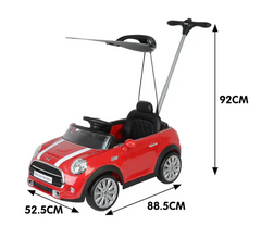 Mini Cooper Licensed Push Car with Shade – Red (Model 3636C)