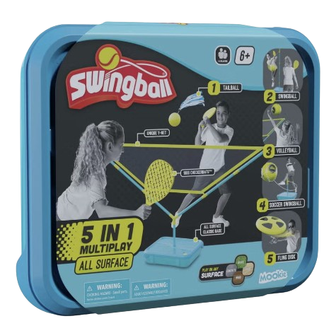 Mookie Swingball 5 In 1 Soccer Swingball, Volleyball, Flying Disk And Tailball 7303