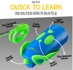 Hornit Mini Bicycle Cycle Bike Light Set Green & Blue 5353GRBU