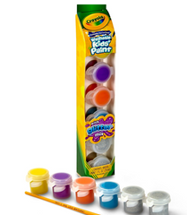Crayola Washable Kids Paint Pot 6-Colors with Glitter Set 54-0100