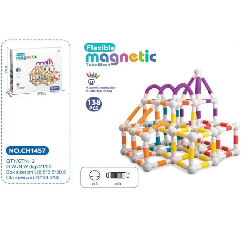 Flexible Magnetic Tube Block 138-Pcs CH1457