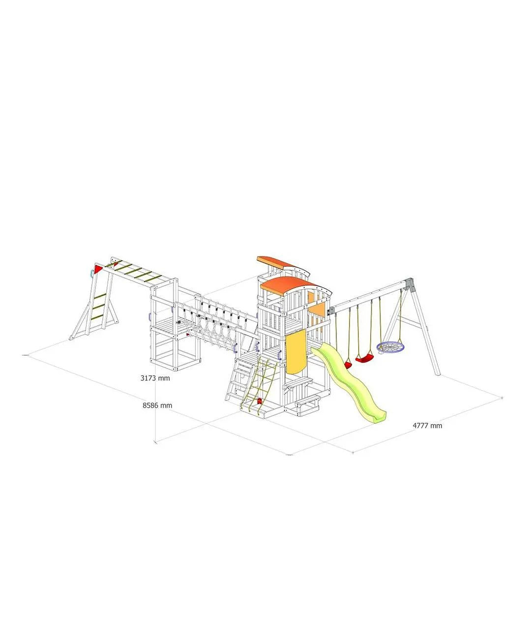 DYNAMIC SPORTS ARABIAN ORYX EXTREME WOODEN  SWING SET