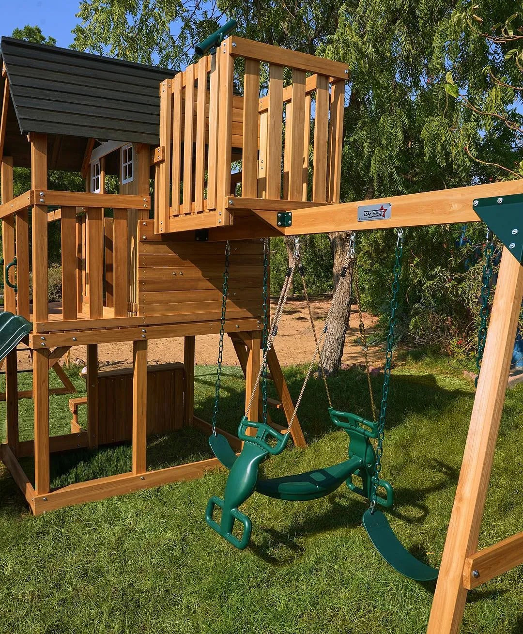 DYNAMIC SPORTS ARABIAN LEOPARD WOODEN SWING SET