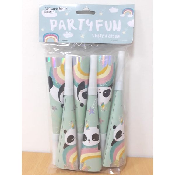 Panda Paper Horns 7.5 Inch - Colorland Toys