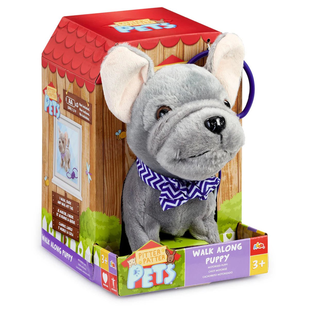 ADDO Walk Along Frenchie – Interactive Plush Puppy - Colorland Toys