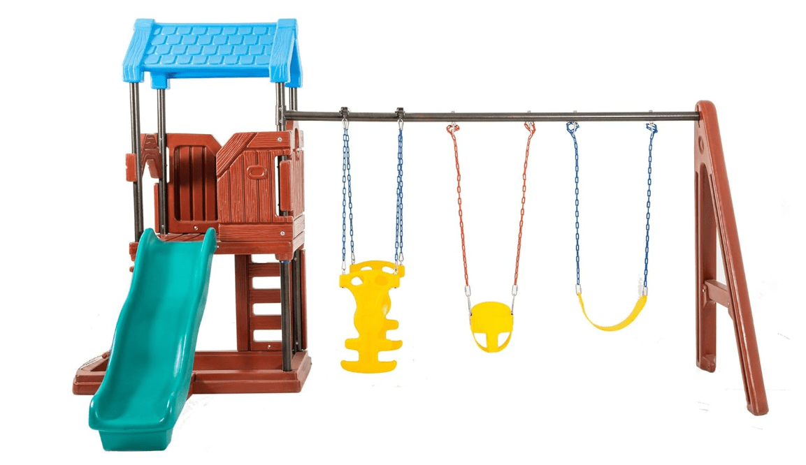 Adventure Lodge Swing & Slide Playset C0081 - Colorland Toys