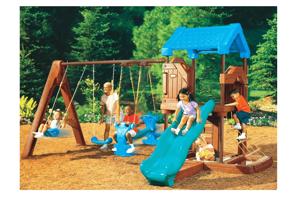 Adventure Lodge Swing & Slide Playset C0081 - Colorland Toys