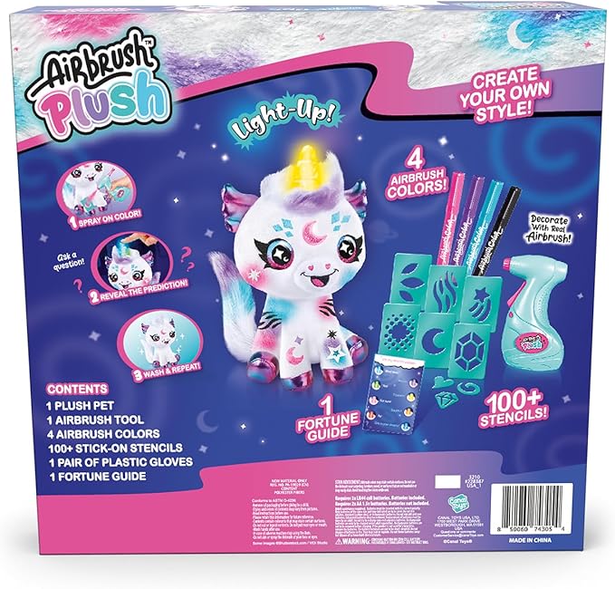 Airbrush Light Up Cosmic Cutie Unicorn Plush - Colorland Toys