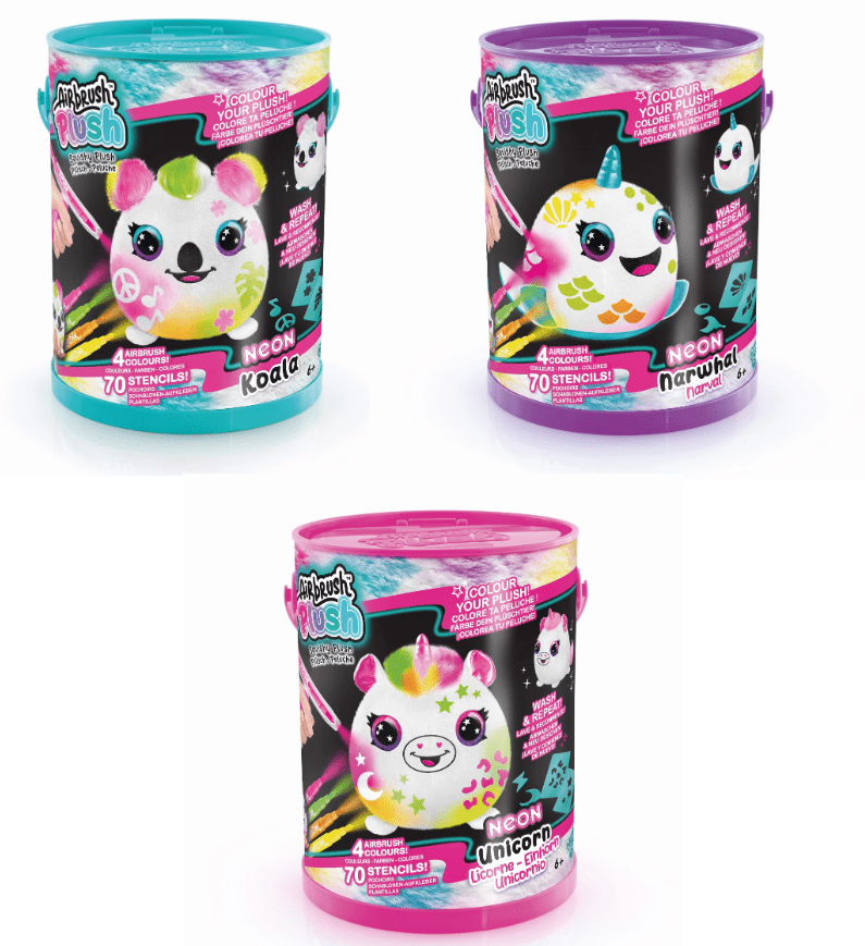 Airbrush Plush Neon Squish Pals Paint Can AIR022 - Colorland Toys